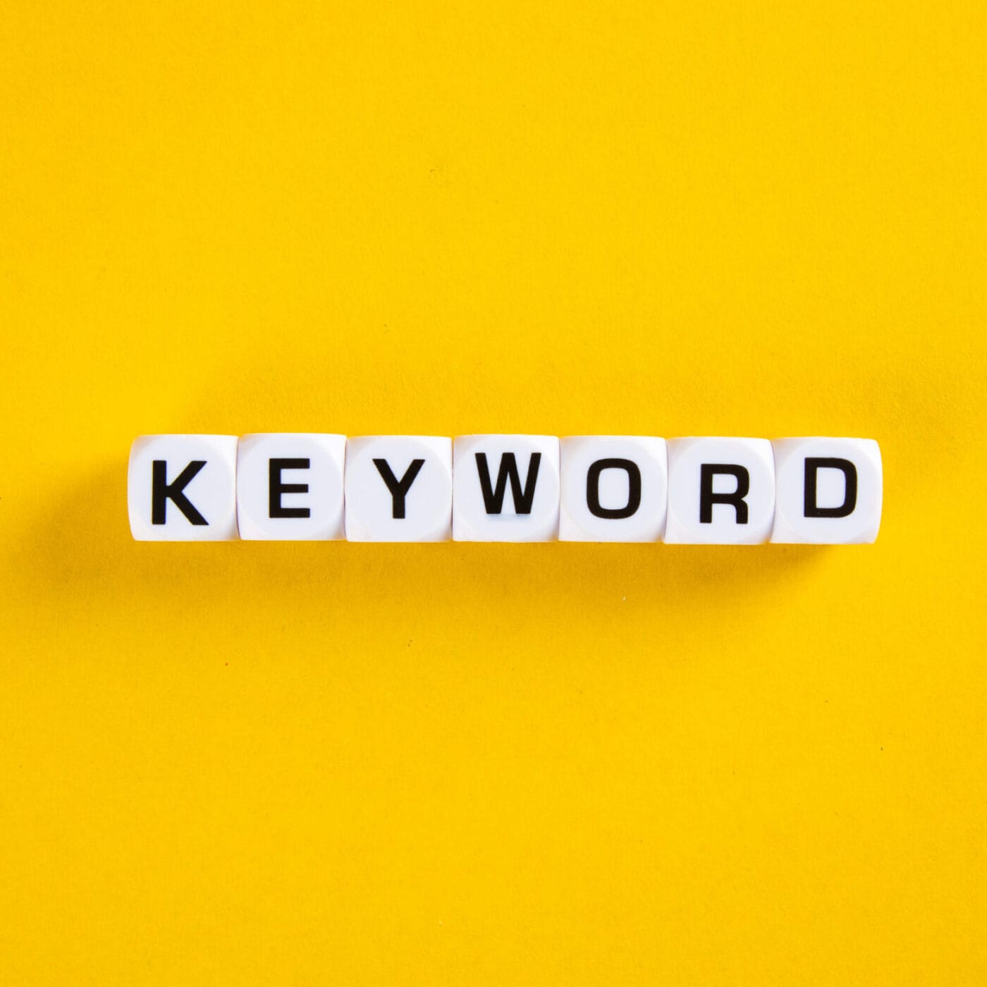 keyword word on yellow background keyword seo